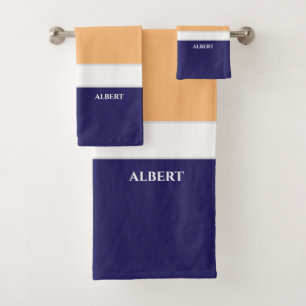 Ensemble de serviettes de bain bleu personnalisé