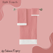 Ensemble de serviettes de bain bleu rose et blanc