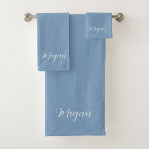 Ensemble de serviettes de bain bleu solide