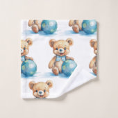 Ensemble de serviettes de bain bleu Teddy Bear Boy (Gant de toilette)