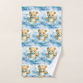 Ensemble de serviettes de bain bleu Teddy Bear Boy (Serviette à main)