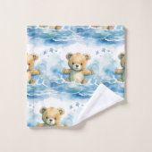 Ensemble de serviettes de bain bleu Teddy Bear Boy (Gant de toilette)