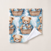 Ensemble de serviettes de bain bleu Teddy Bear Boy (Gant de toilette)