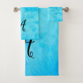 Ensemble de serviettes de bain bleu tropical (En situation)