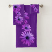 Ensemble de serviettes de bain bleu violet marron (En situation)