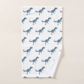 Ensemble de serviettes de bain Blue Dinosaur Trex (Serviette à main)