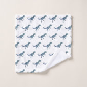 Ensemble de serviettes de bain Blue Dinosaur Trex (Gant de toilette)