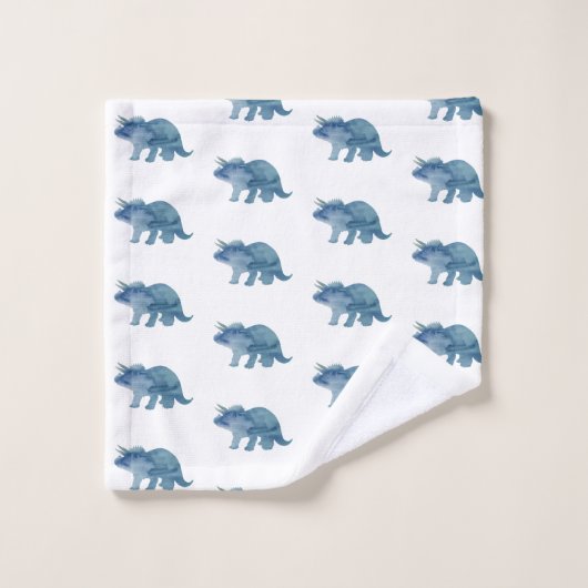 Ensemble de serviettes de bain Blue Dinosaur Trice (Gant de toilette)