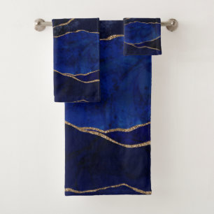 Ensemble de serviettes de bain Blue & Gold Agate M
