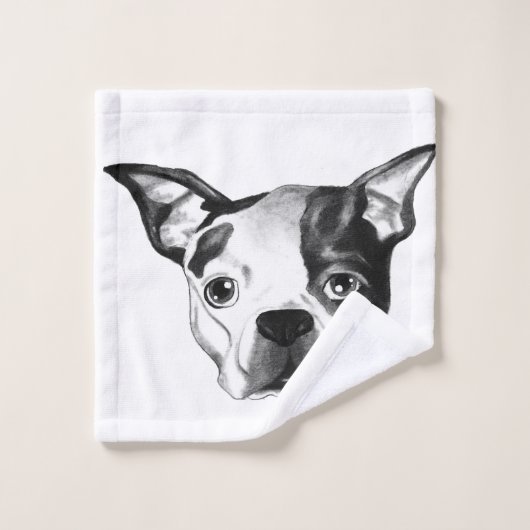 Ensemble de serviettes de bain Boston Terrier (Gant de toilette)