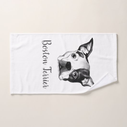 Ensemble de serviettes de bain Boston Terrier (Serviette à main)