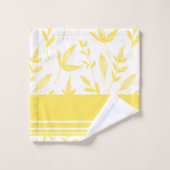 Ensemble de serviettes de bain botanique jaune (Gant de toilette)