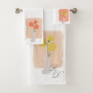 Ensemble de serviettes de bain botaniques pour vas