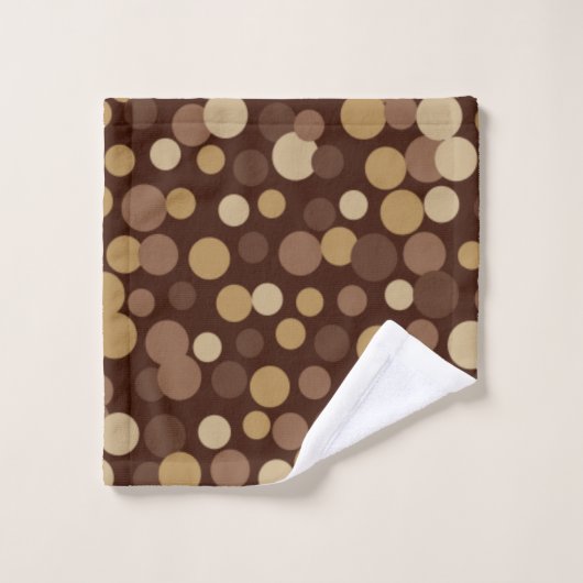 Ensemble de serviettes de bain Brown à points rétr (Gant de toilette)