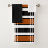 Ensemble de serviettes de bain Brown et blanc (En situation)