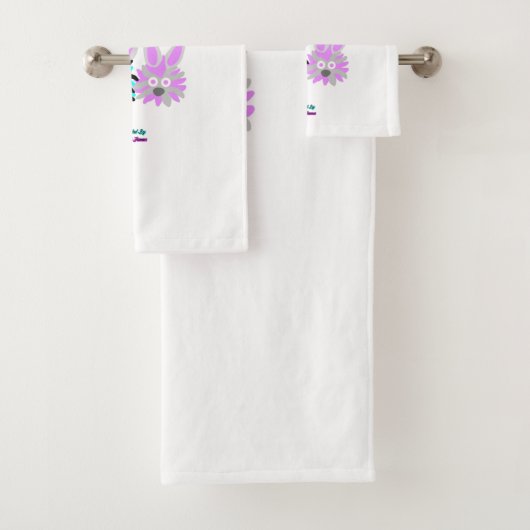 Ensemble de serviettes de bain Bunny Fuzzies (En situation)