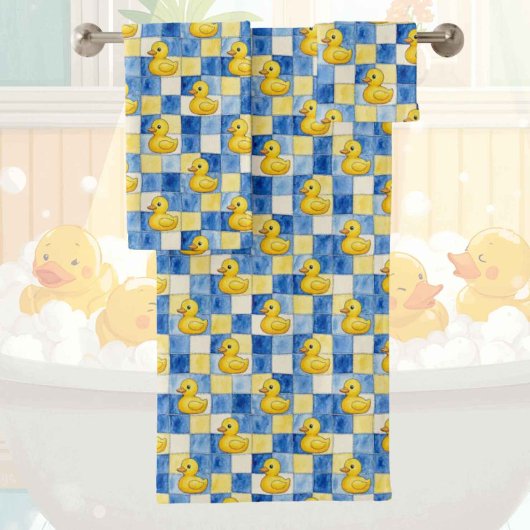 Ensemble de serviettes de bain canard en caoutchou