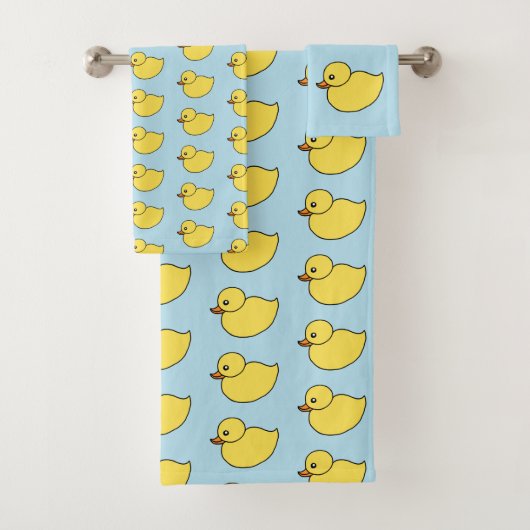 Ensemble de serviettes de bain Canard Jaune (En situation)
