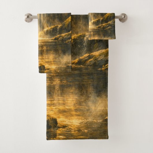 Ensemble de serviettes de bain – Cascade de la for (En situation)
