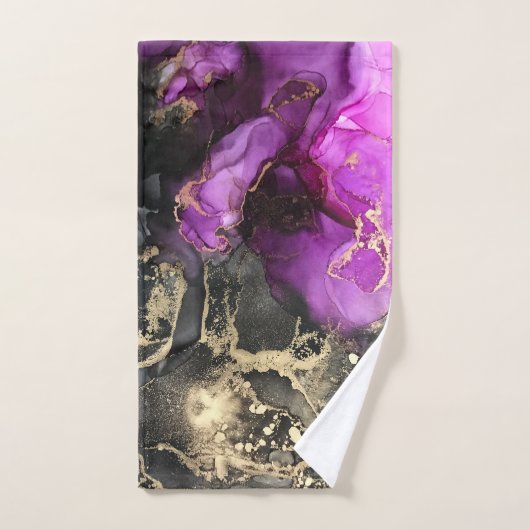 Ensemble de serviettes de bain céleste noir rose o (Serviette à main)
