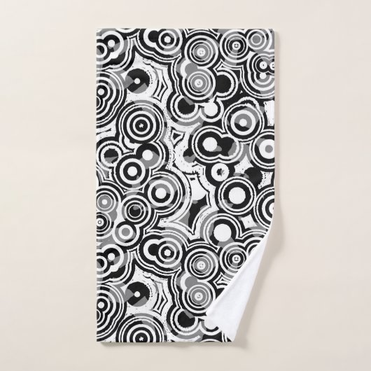 Ensemble de serviettes de bain cercles abstraits (Serviette à main)