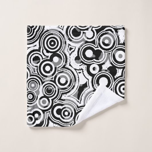 Ensemble de serviettes de bain cercles abstraits (Gant de toilette)