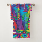 Ensemble de serviettes de bain chaton coloré Kitte (En situation)