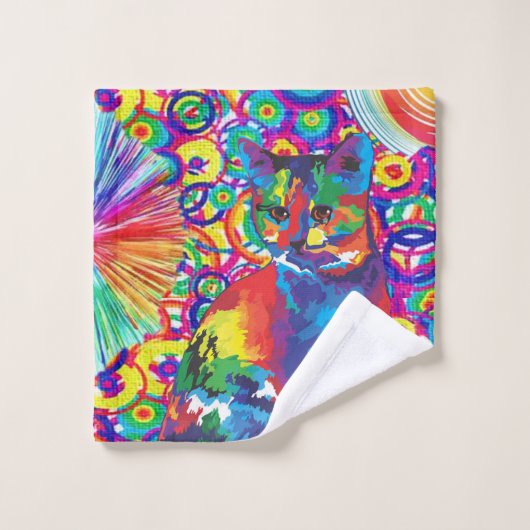 Ensemble de serviettes de bain chaton coloré Kitte (Gant de toilette)