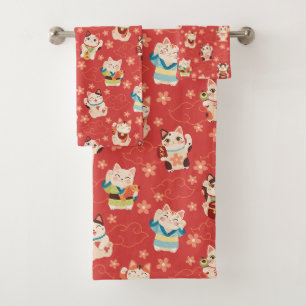 Ensemble de serviettes de bain Chats Chanceux Mane