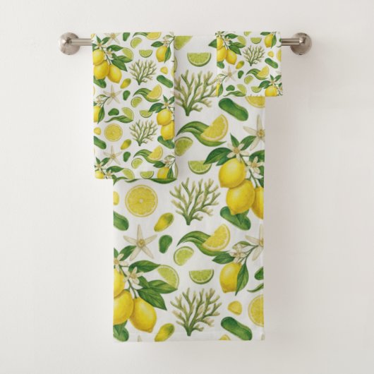 Ensemble de serviettes de bain Citron Méditerranée (En situation)