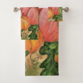 Ensemble de serviettes de bain citrouille (En situation)