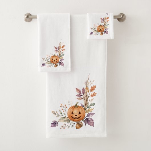 Ensemble de serviettes de bain Citrouille d'Automn (En situation)