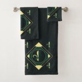 Ensemble de serviettes de bain Classic Black Green (En situation)