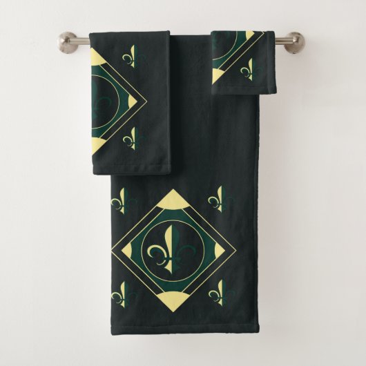 Ensemble de serviettes de bain Classic Black Green (En situation)