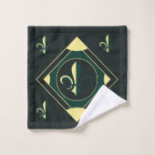 Ensemble de serviettes de bain Classic Black Green (Gant de toilette)