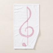 Ensemble de serviettes de bain Clé de sol rose (Serviette à main)
