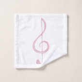 Ensemble de serviettes de bain Clé de sol rose (Gant de toilette)