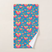 Ensemble de serviettes de bain coeurs aquarelle mu (Serviette à main)