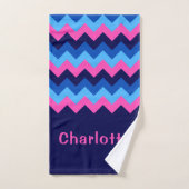 Ensemble de serviettes de bain cool Blue Pink Chev (Serviette à main)