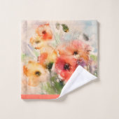 Ensemble de serviettes de bain coquelicots aquarel (Gant de toilette)