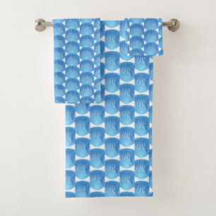 Ensemble de serviettes de bain Coquilles Bleues