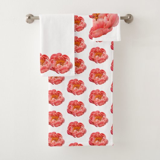Ensemble de serviettes de bain - Coral Peony (En situation)