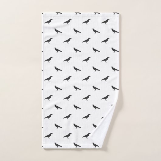 Ensemble de serviettes de bain corbeaux noirs (Serviette à main)