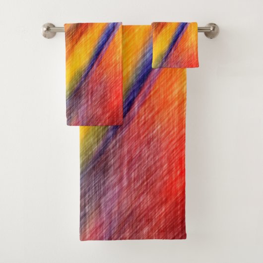 Ensemble de serviettes de bain couleur Abstrait (En situation)