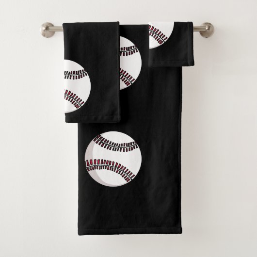 Ensemble de serviettes de bain de baseball. (En situation)