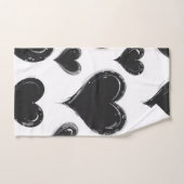 Ensemble de serviettes de bain de coeur noir (Serviette à main)