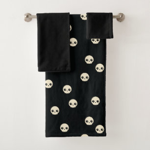 Ensemble de serviettes de bain de crânes mignons