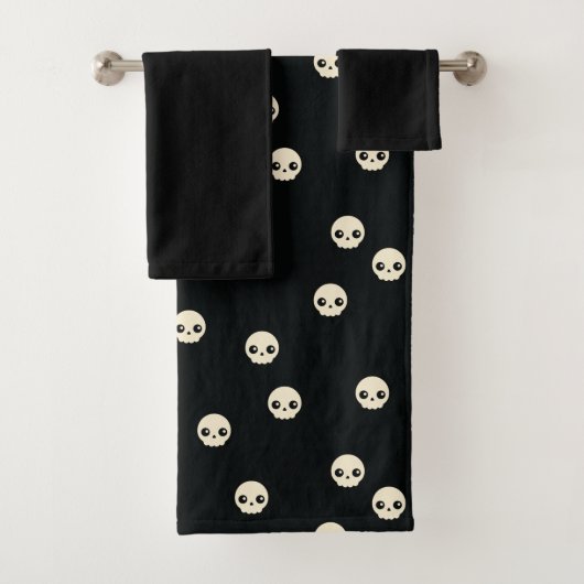 Ensemble de serviettes de bain de crânes mignons (En situation)