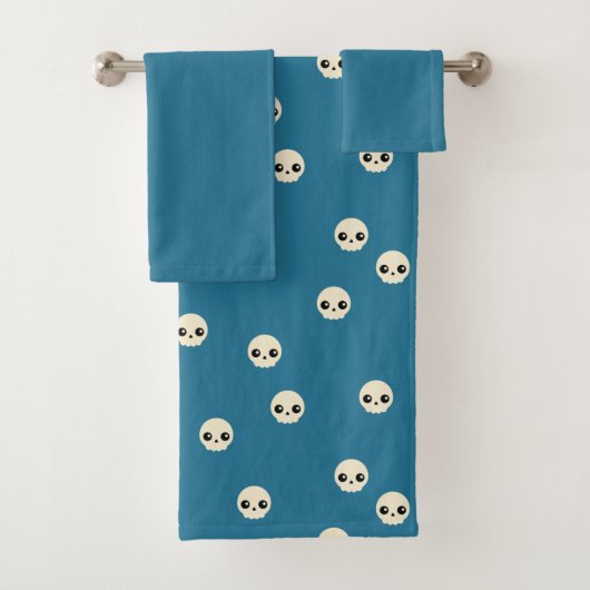 Ensemble de serviettes de bain de crânes mignons (En situation)