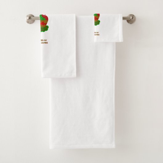 Ensemble de serviettes de bain de Cupcake de Noël (En situation)